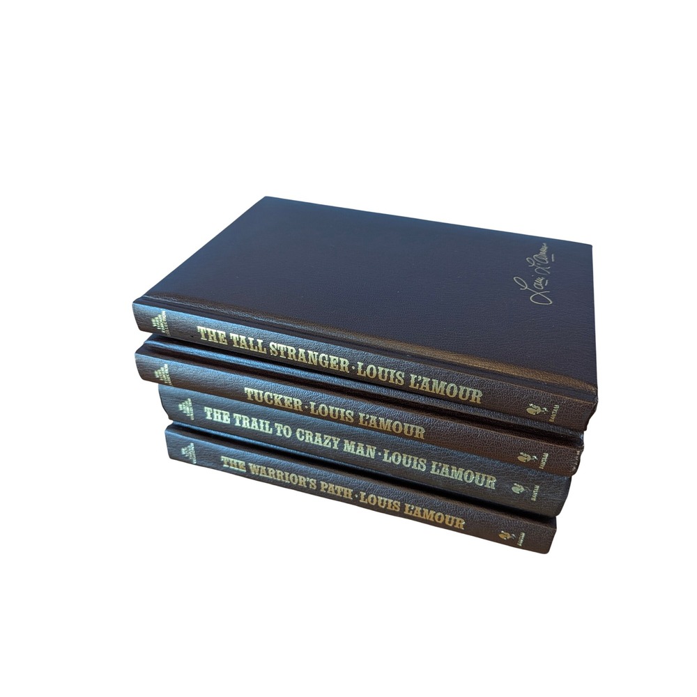 Louis L'Amour Collection 4 Book Set Leatherette Hardcover Bantam Westerns Tucker